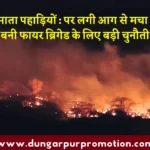 डूंगरपुर में धनमाता पहाड़ियों : पर लगी आग से मचा हड़कंप, ऊंचाई बनी फायर ब्रिगेड के लिए बड़ी चुनौती